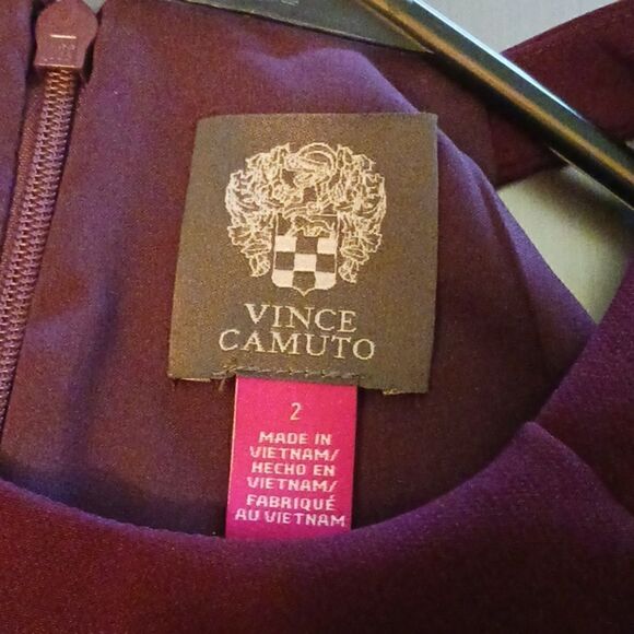 Vince Camuto Stretch Crepe Halter Ruched Dress in Plum - Picture 16 of 16